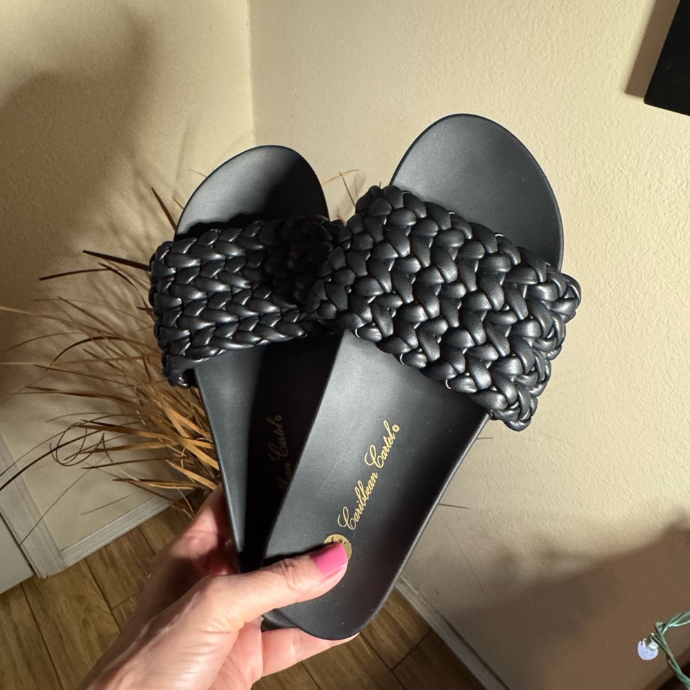 Caribbean Cool Black Woven Sandals